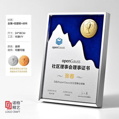 山峰勋章金属铝框奖牌-尺寸2