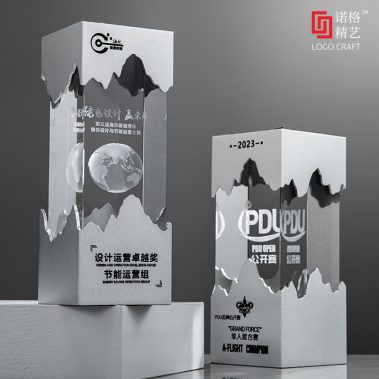 新款创意山峰水晶定制奖杯-8