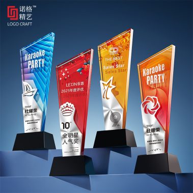 新款帆船铝材水晶奖杯-2