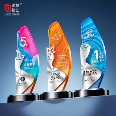 新款帆船铝材水晶奖杯-4