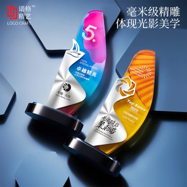 新款帆船铝材水晶奖杯-5