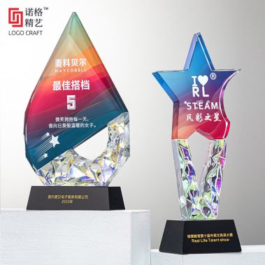 新款镀彩定制水晶奖杯-12