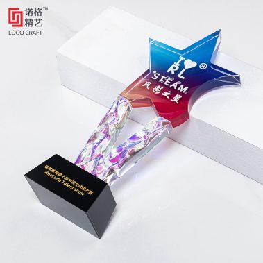 新款镀彩定制水晶奖杯-4