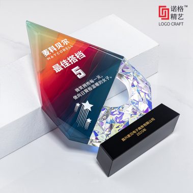新款镀彩定制水晶奖杯-5