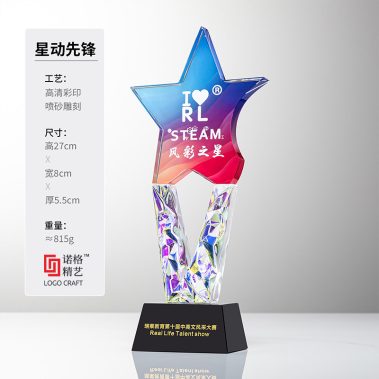 新款镀彩定制水晶奖杯-6