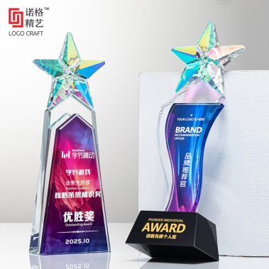 炫彩定制五星水晶奖杯-11