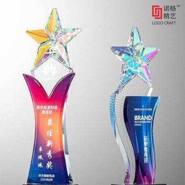 炫彩定制五星水晶奖杯-14