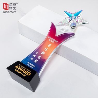 炫彩定制五星水晶奖杯-5
