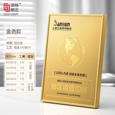 铝合金光油UV堆金奖牌-尺寸2