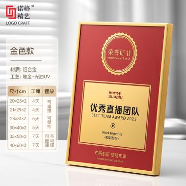 铝合金光油UV堆金奖牌-尺寸3